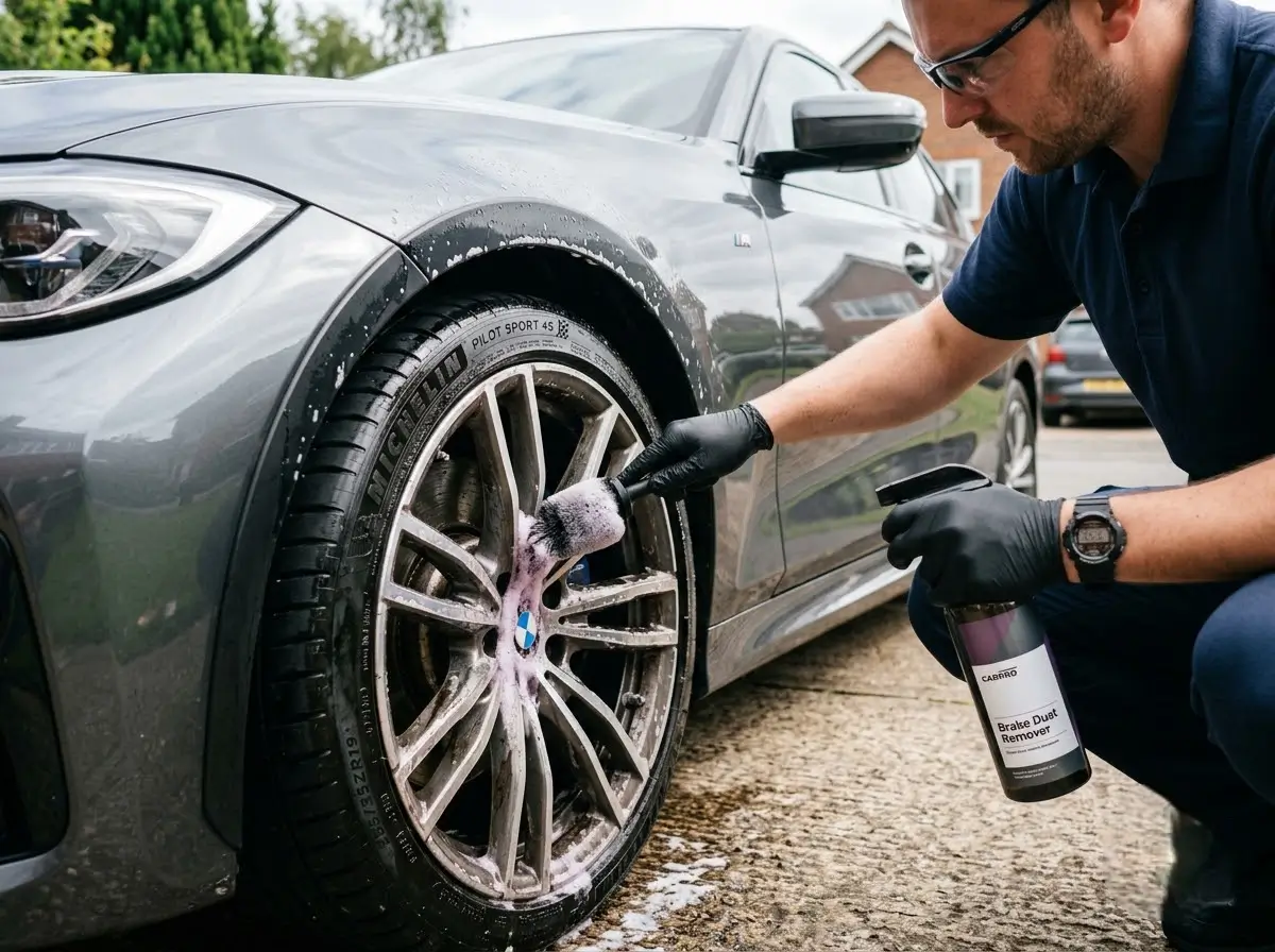 Car wash near me, checking wheels and trim in Witham